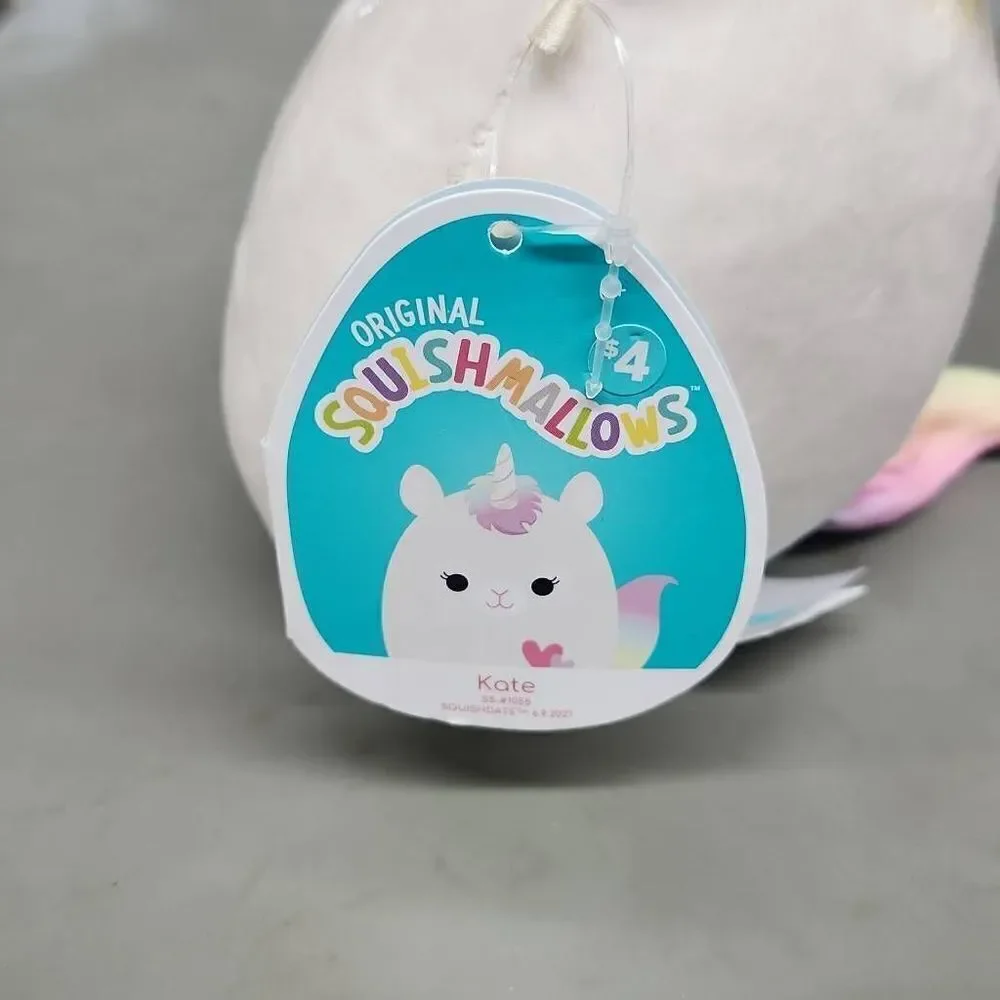 Squishmallow Kate White Unicorn with Hearts- 5 Inch